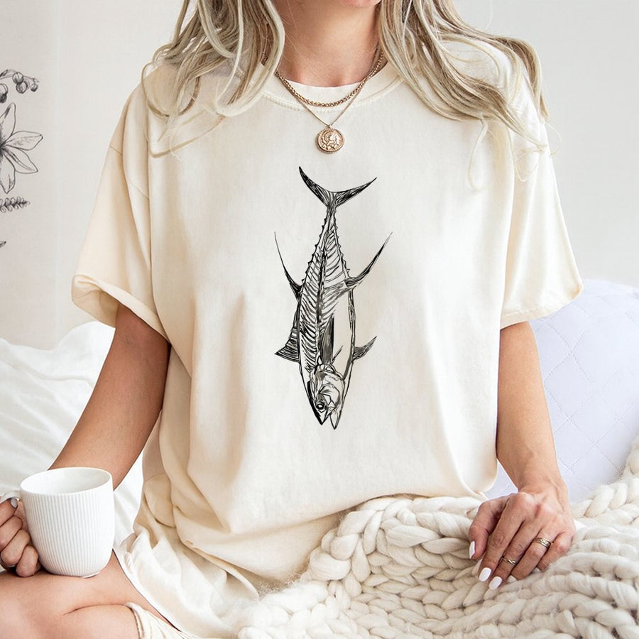 Tuna Fish T-Shirt | Minimalist Saltwater Fishing Graphic | Premium Soft Cotton | Ocean Lover Fishing Gift for Men and Women