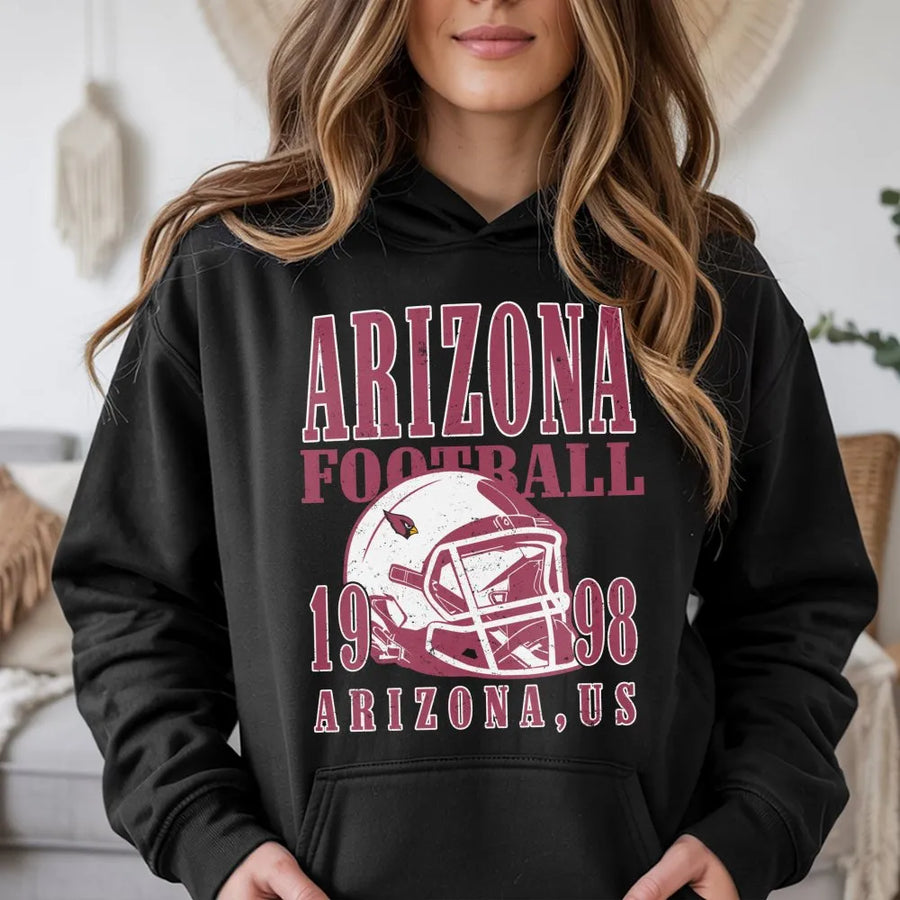 Arizona Football 1998 Arizona, Us With Arizona Cardinals Football Helmet Hoodie