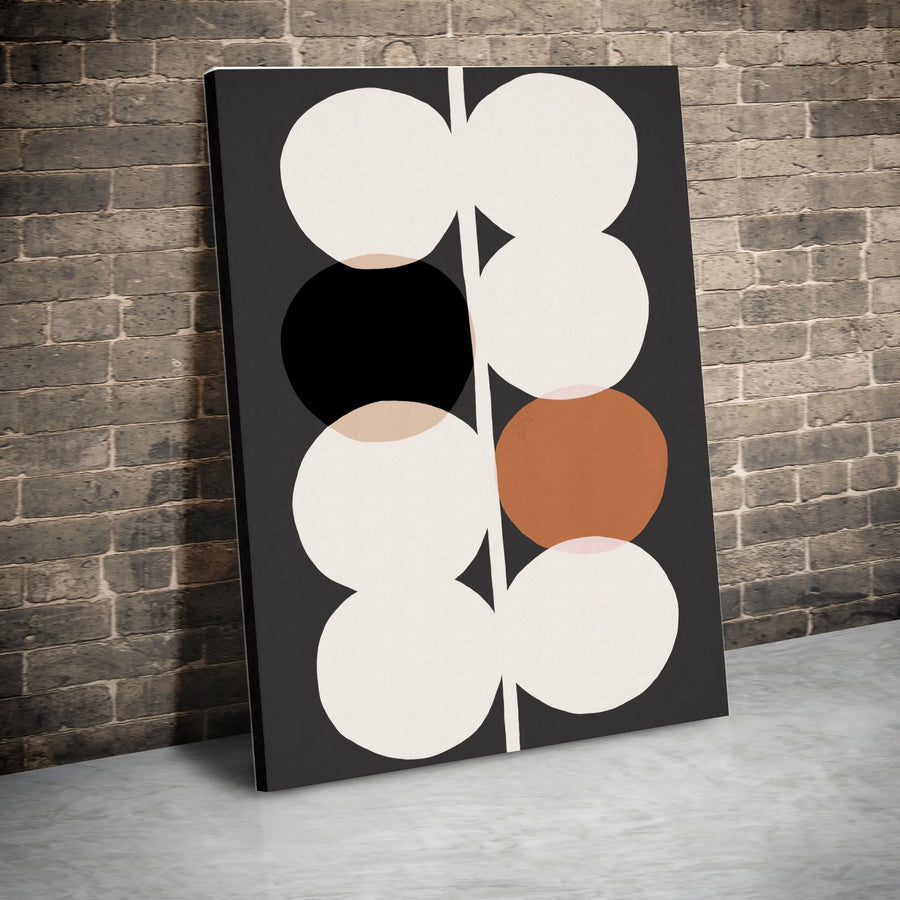 Abstract Botanical Canvas Wall Art | Mid-Century Modern Geometric Flower | Premium Gallery Wrapped Print | Modern Home Decor Gift