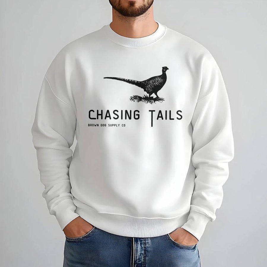 Pheasant Hunting Sweatshirt | Chasing Tails Bird Upland Graphic Print | Premium Cotton Blend | Gift for Bird Hunter and Outdoorsman