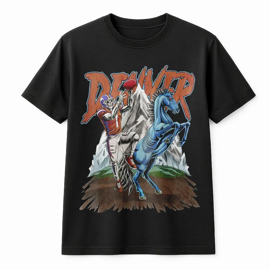 Denver Football Retro T-Shirt, Vintage Broncos, Classic Throwback Fan Apparel T-Shirt Womenswear