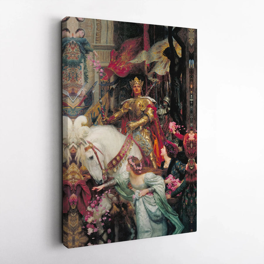 The Two Crowns by Frank Dicksee | Classic Victorian Art Print | Premium Fade-Resistant Gallery Canvas | Fine Art Decor for Home or Office Gift