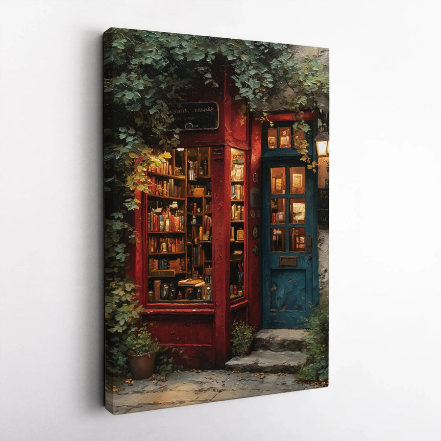 Cozy Bookstore Canvas Print | Old World Library Wall Art | Premium Gallery Wrapped Decor | Gift for Book Lovers and Readers
