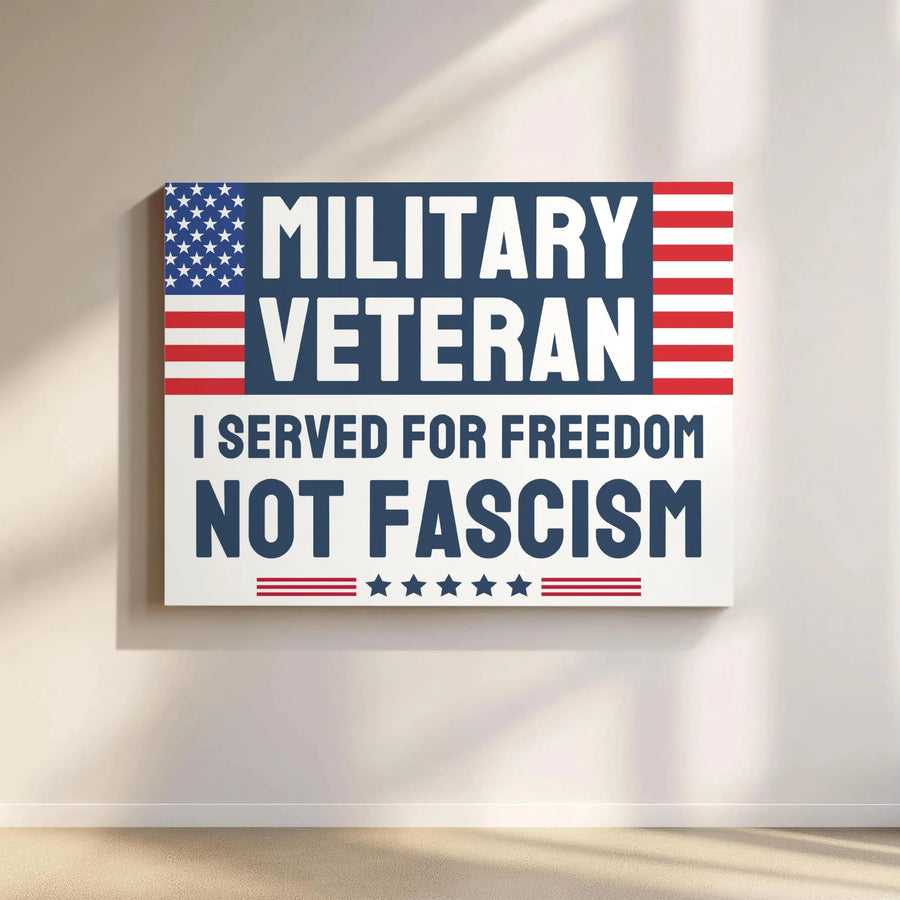 Military Veteran Canvas Wall Art | 'I Served For Freedom' Patriotic Quote | Premium Gallery Wrapped Canvas | Political Home Decor Gift for Veterans