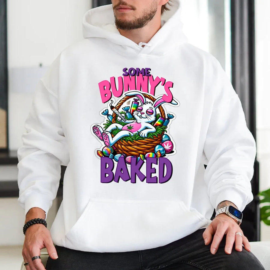 Funny 420 Easter Bunny Shirt | Some Bunny's Baked Graphic Tee | Soft Cotton Unisex Tee | Novelty Stoner Gift for Weed Lovers