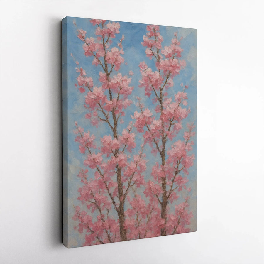 Cherry Blossom Canvas Wall Art | Vintage Japanese Sakura Painting | Premium 1.25" Thick Gallery Wrap | Zen Botanical Home Decor Gift