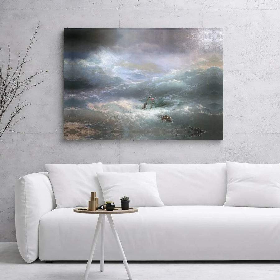 The Ninth Wave Canvas Print | Ivan Aivazovsky Stormy Sea Shipwreck Art | Premium Gallery Wrapped Decor | Classic Nautical Masterpiece Gift