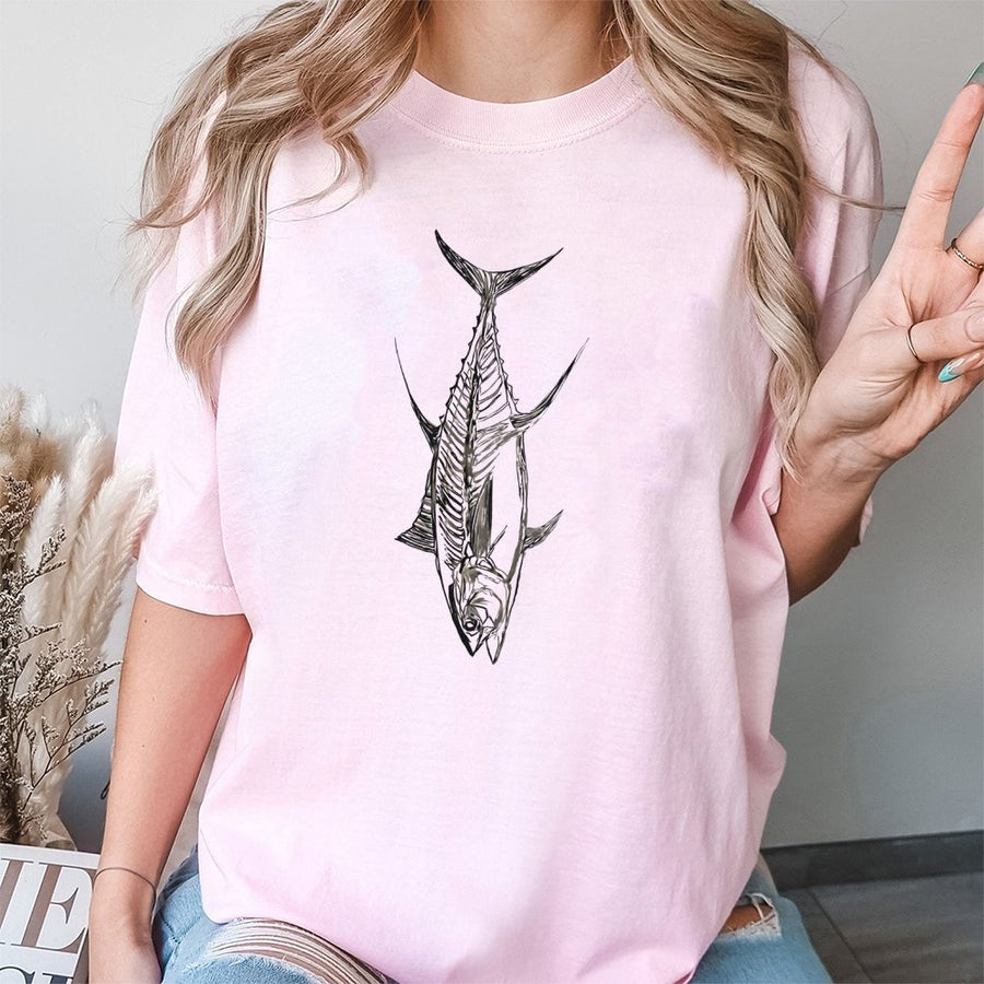 Tuna Fish T-Shirt | Minimalist Saltwater Fishing Graphic | Premium Soft Cotton | Ocean Lover Fishing Gift for Men and Women