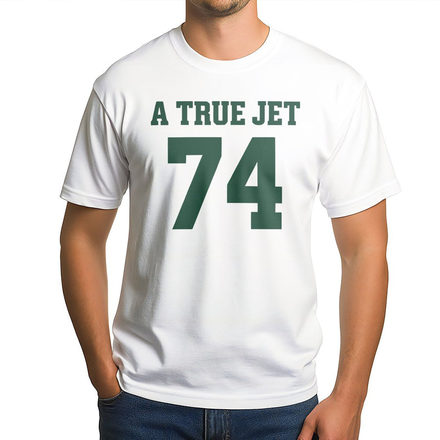 Nick Mangold #74 A True Jet T-Shirt, New York Football Legend Tribute T-Shirt, Retro Fan T-Shirt For Men & Women