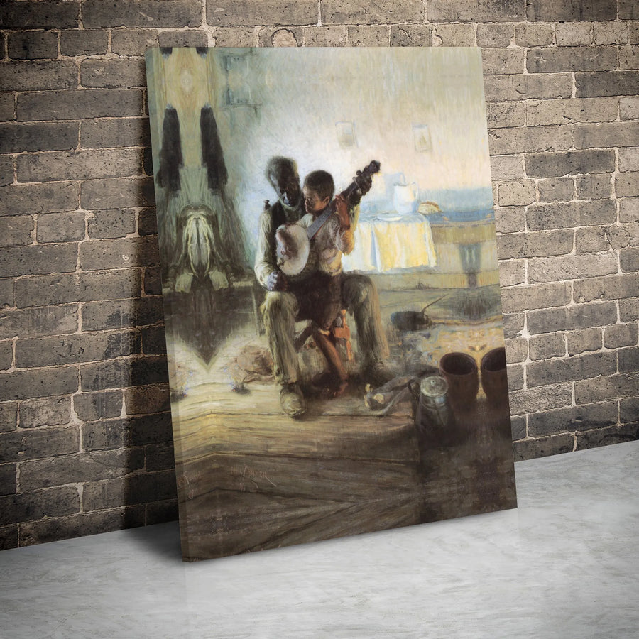 The Banjo Lesson Canvas Print | Henry Ossawa Tanner Famous Painting | 1.25 Inch Gallery Wrap | Classic Black American Art Home Decor