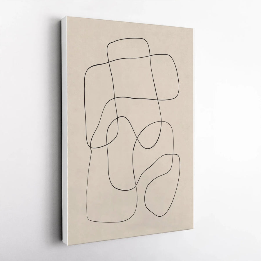 Minimalist Abstract Line Art Canvas | Continuous Line Squiggle Drawing | Premium Gallery Wrap Canvas | Modern Wall Decor for Living Room Gift