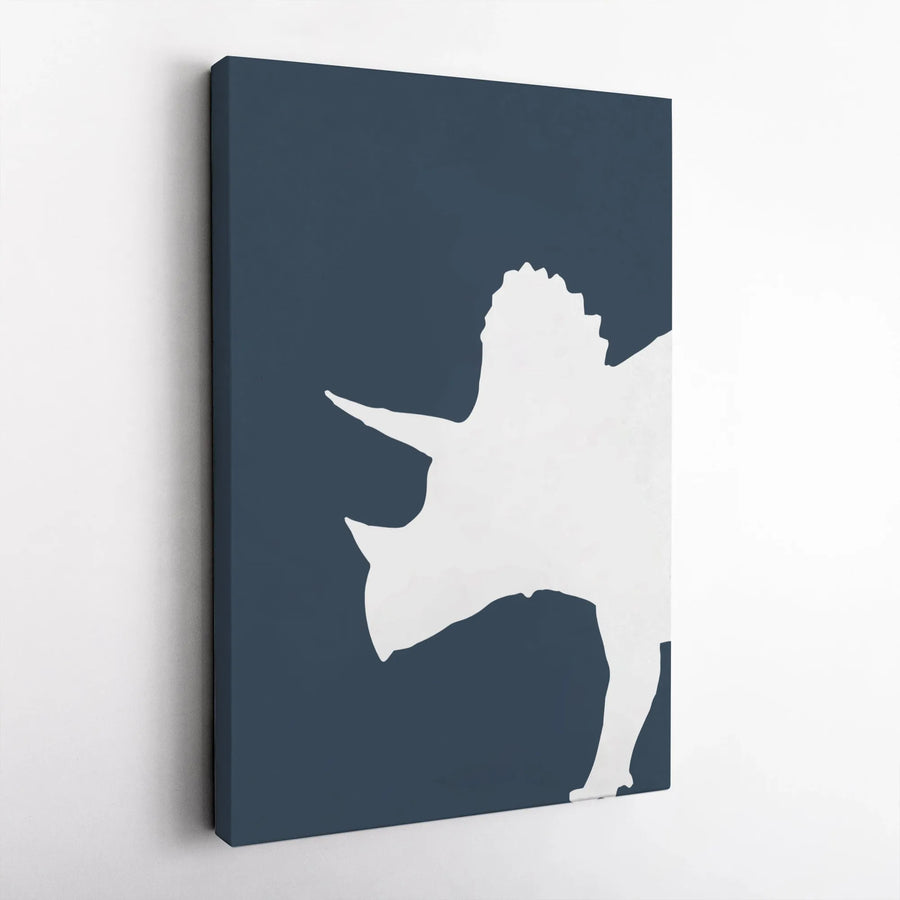 Triceratops Dinosaur Wall Art | Minimalist Silhouette Canvas Print | Gallery Quality Premium Decor | Modern Nursery or Boys Room Gift