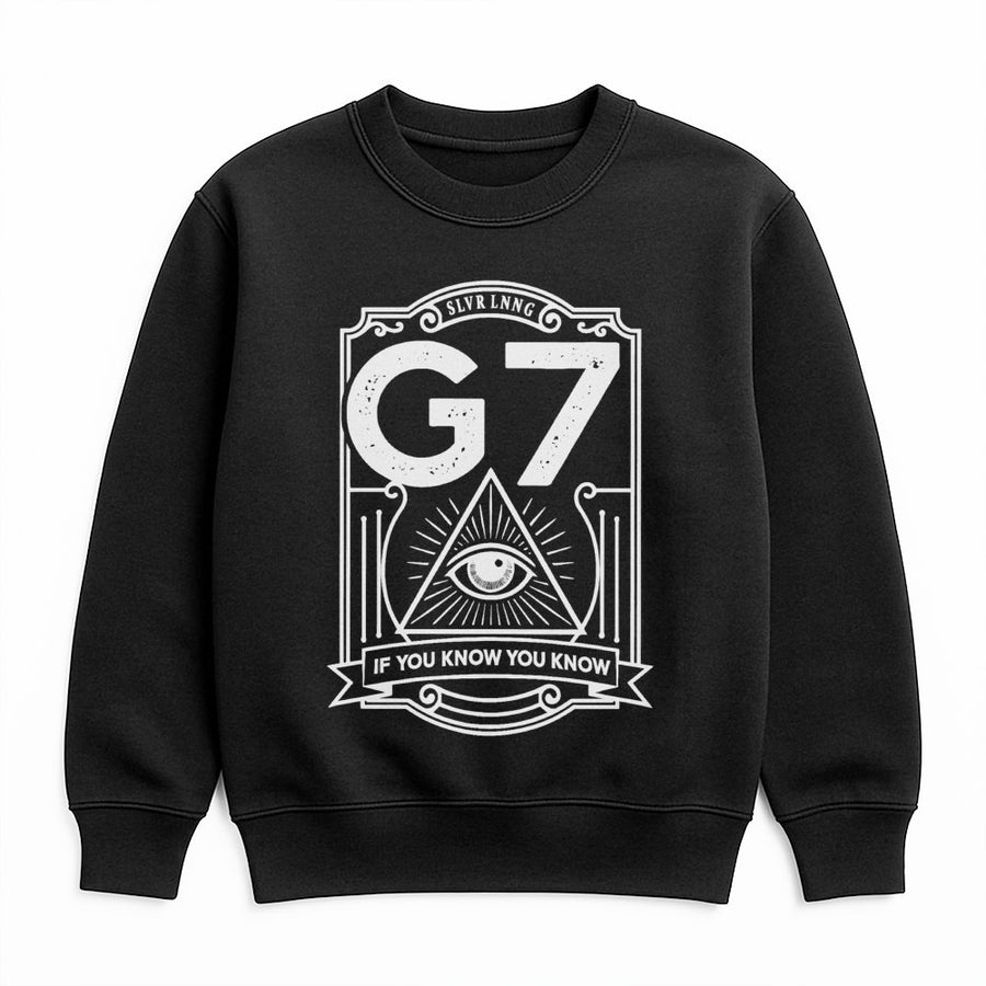 G7 Third Eye Sweatshirt | Illuminati Style Graphic | Soft Cotton Blend Crewneck | Unisex Occult Spiritual Gift for Men and Women