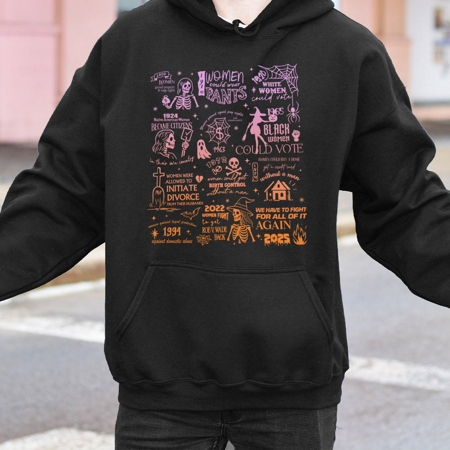 Feminist History Hoodie | Women's Rights Empowerment Graphic | Premium Cotton Blend | Halloween Activist Gift for Her