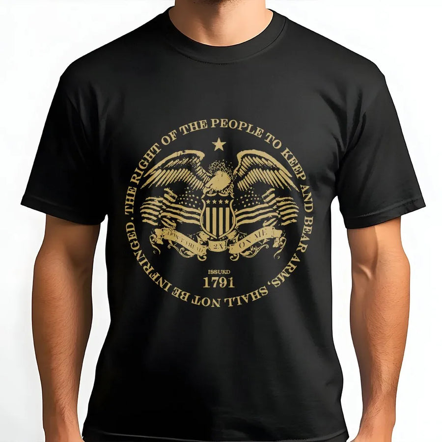 Second Amendment T-Shirt | Patriotic Eagle 1791 Graphic | Soft Cotton Blend | Pro 2A Patriot Gift