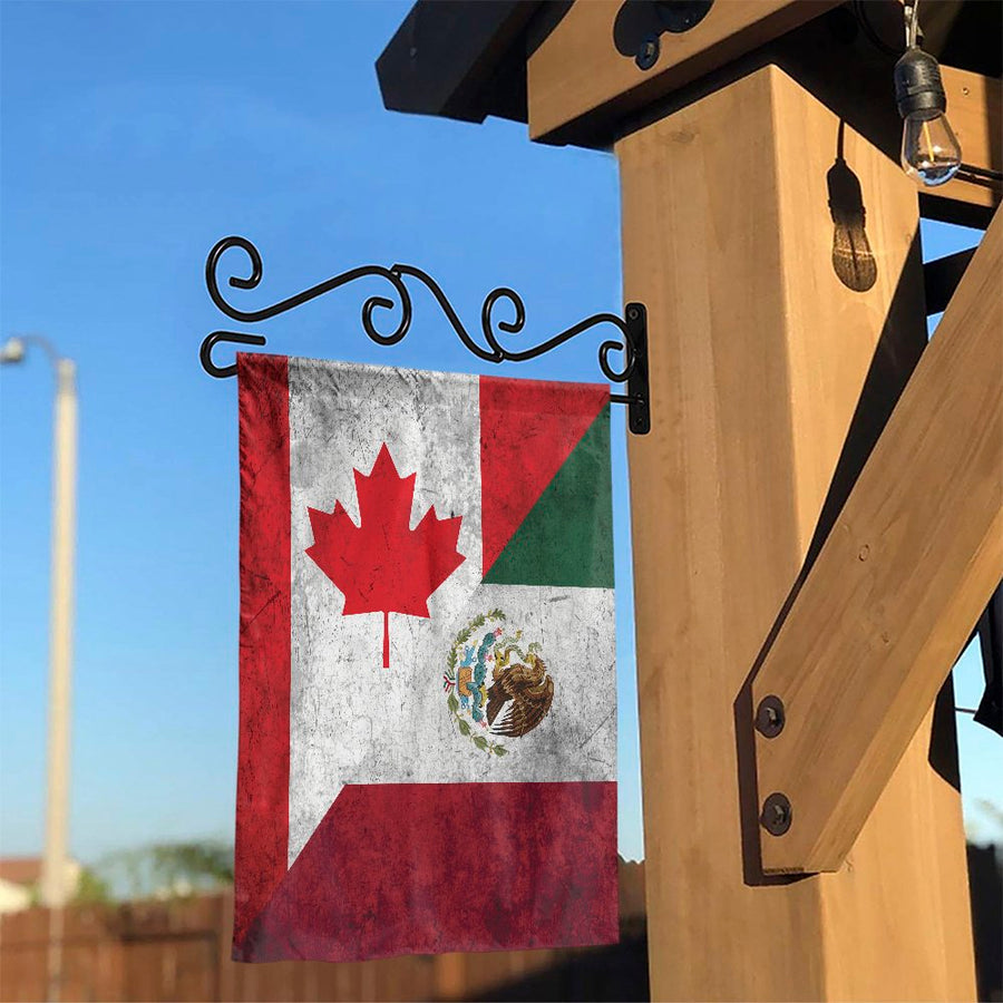 Canada Mexico Flag Garden Decor | Dual Heritage National Banner | Premium Weather-Resistant Polyester | Outdoor Yard Gift for Patriotic Home