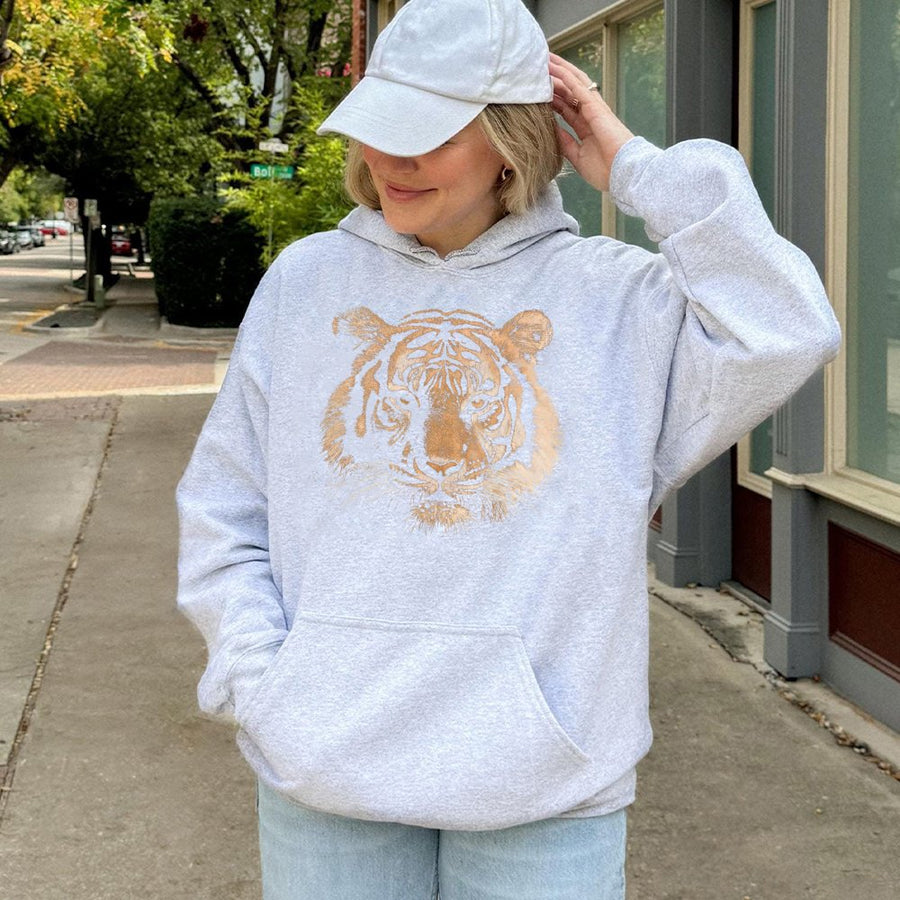 Tiger Graphic Hoodie | Retro Wildlife Print Sweatshirt | Premium Cotton Blend | Unisex Comfort Gift for Animal Lovers