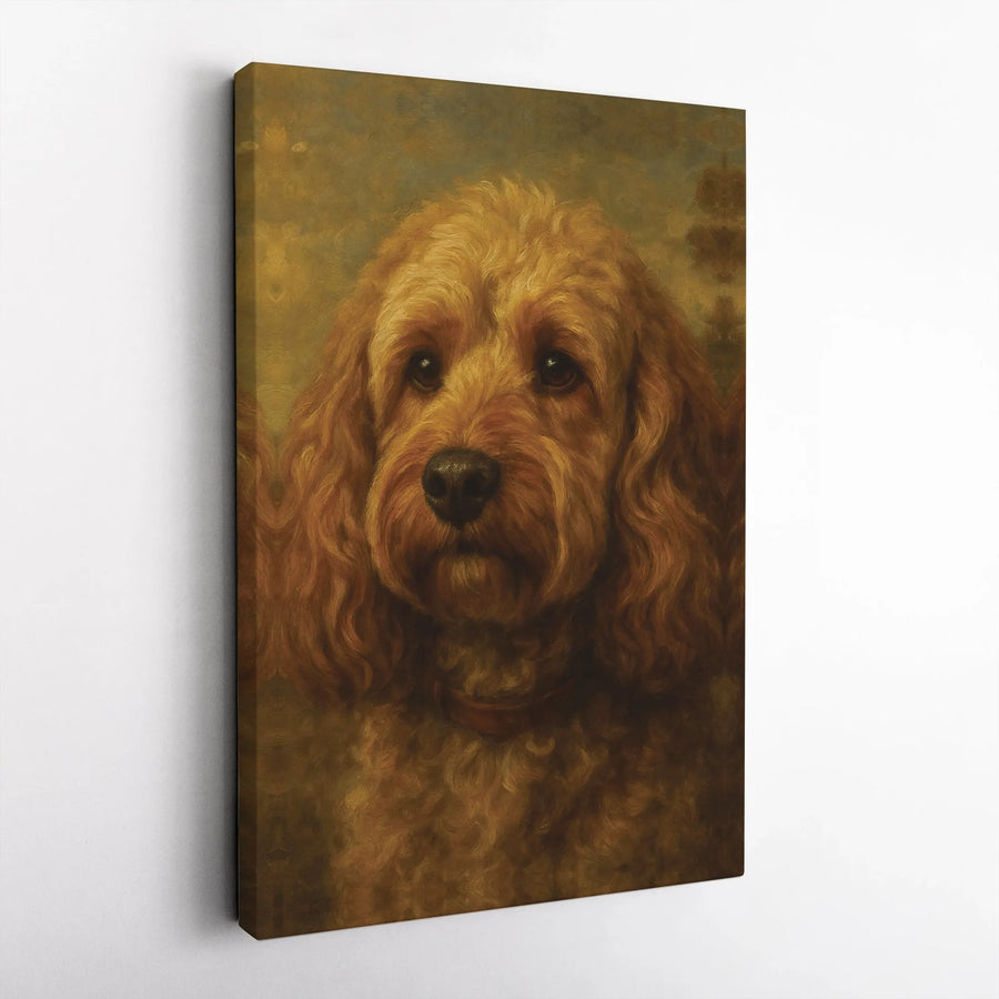 Cockapoo Painting Canvas Art | Classic Oil Painting Style Vintage Portrait | Premium Gallery Wrapped Canvas | Gift for Cockapoo Owner & Dog Lovers