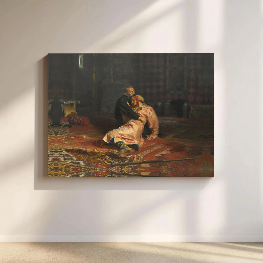 Ivan the Terrible and His Son Ivan Canvas Print | Ilya Repin Historical Art | Premium Gallery-Wrapped Wall Decor | Museum-Quality Classic Gift