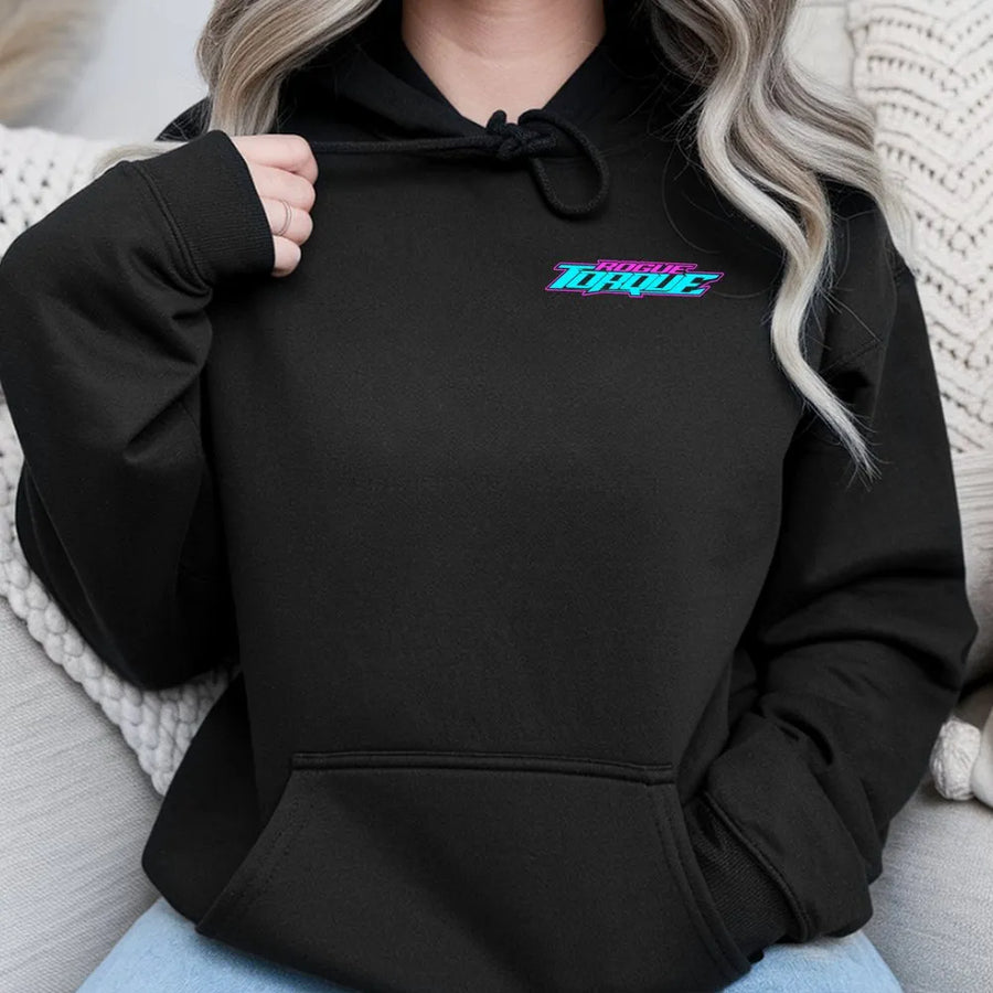 Retro Racing Hoodie | Rogue Torque 80s Neon Graphic | Premium Cotton Blend Pullover | Gift for Car Enthusiast