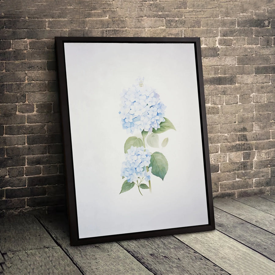 Blue Hydrangea Botanical Canvas Print | Soft Watercolor Floral Wall Art | Premium Gallery Wrapped Decor | Nature-Inspired Home Gift