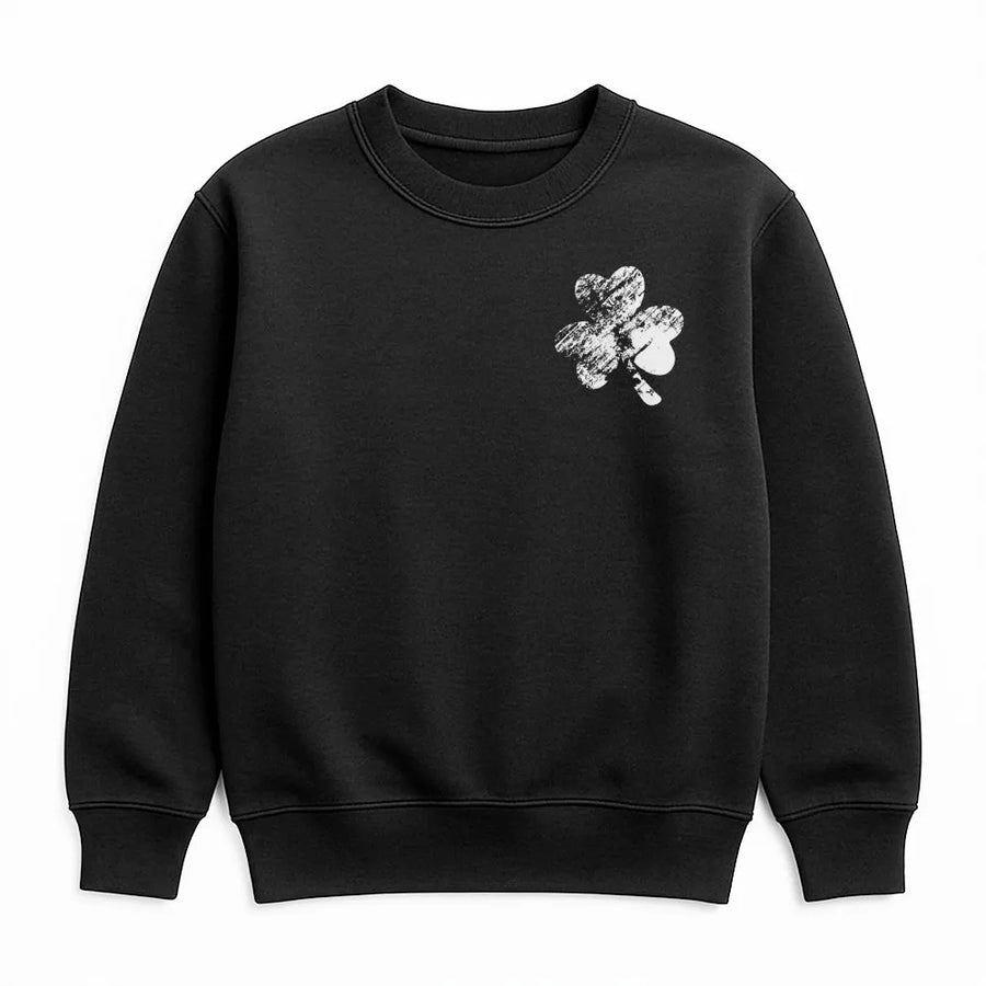 St Patricks Day Sweatshirt | Distressed Shamrock Graphic | Unisex Premium Cotton Blend | Lucky Irish Gift for Men and Women