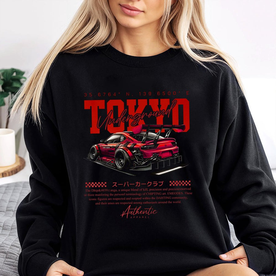Tokyo Underground Sweatshirt | JDM Drift Car Graphic Design | Premium Cotton Blend | Unisex Streetwear Gift for Car Enthusiasts