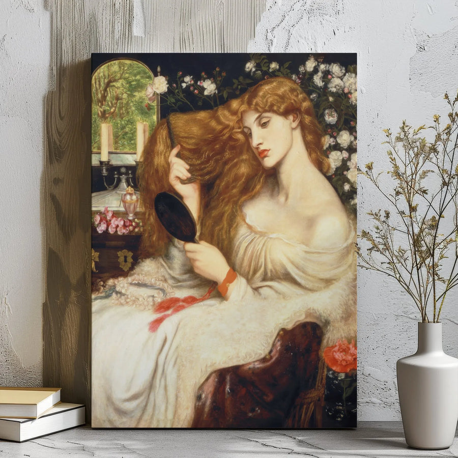 Lady Lilith Canvas Print | Dante Gabriel Rossetti Art | Gallery Wrapped Premium Wall Decor | Classical Romanticism Fine Art for Home Office