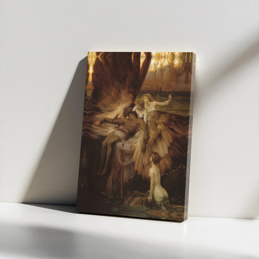 The Lament for Icarus Canvas Wall Art | Classical Fine Art Oil Painting Reproduction | Premium Gallery Wrapped Decor | Museum Quality Gift for Art Lovers