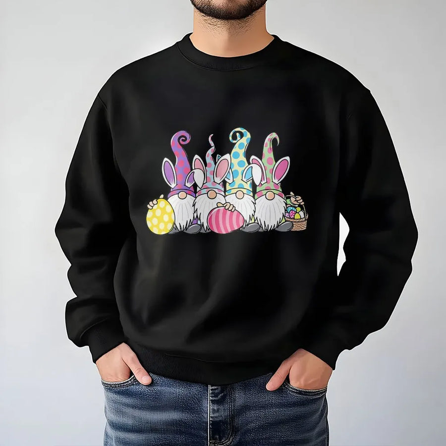 Easter Gnomes Sweatshirt | Cute Gnomes with Bunny Ears Design | Soft Cotton Tee | Spring Holiday Gift for Men and Women