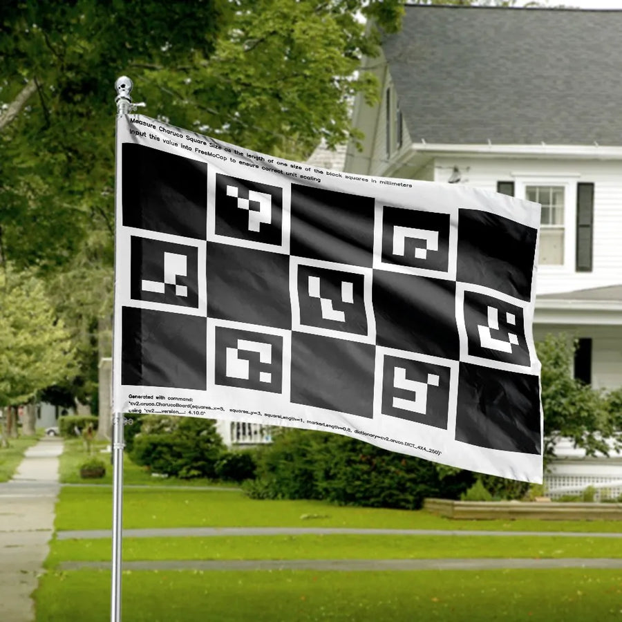ChArUco Board House Flag | Computer Vision Calibration Pattern | Premium Weather-Resistant Polyester | Gift for AI Developer & Robotics Hobbyist