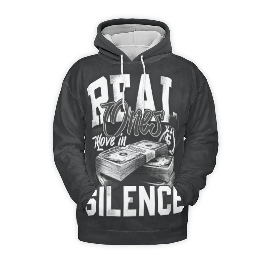 Real Ones Move In Silence 3D Hoodie | Money Maker Stacks Design | Premium Polyester Fleece | Urban Streetwear Gift for Men and Women