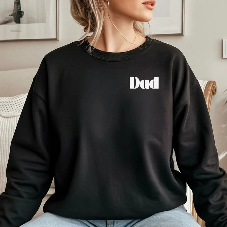 Dad Sweatshirt | Minimalist Chest Graphic | Soft Crewneck Pullover | Gift for New Dad, Father's Day