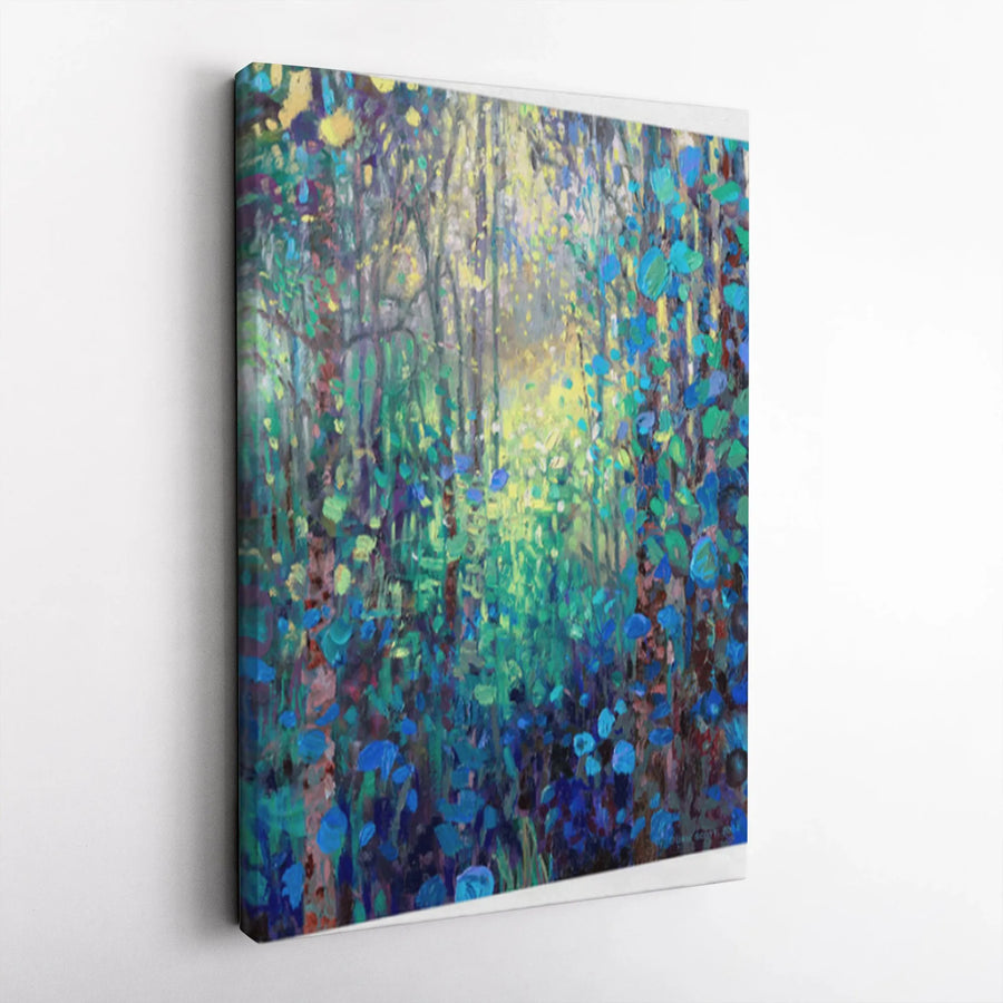 Abstract Forest Canvas Wall Art | Colorful Impressionist Woodland Print | Premium Thick Gallery Wrap | Living Room & Office Decor Gift