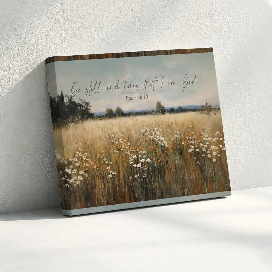 Be Still and Know Canvas Wall Art | Psalm 46:10 Scripture Print | Premium Gallery Wrapped Canvas | Inspirational Christian Home Decor Gift
