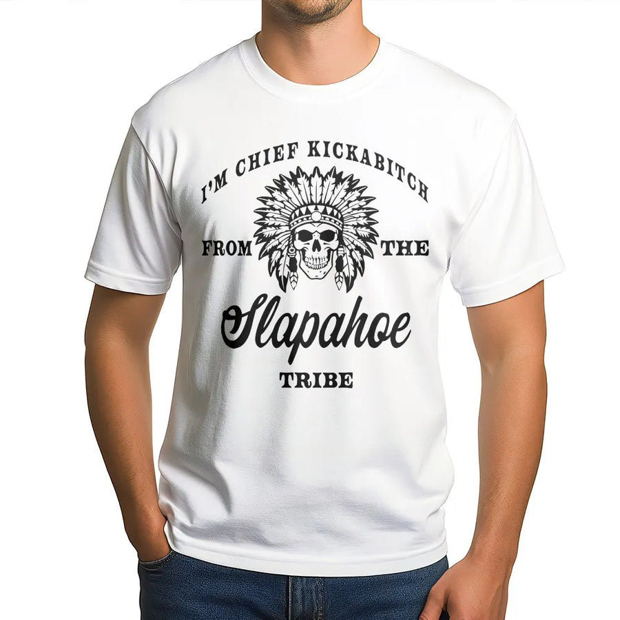 Funny Offensive T-Shirt | Skull with Headdress Graphic Pullover | Soft Cotton Blend Sweatshirt | Adult Humor Sarcastic Gag Gift
