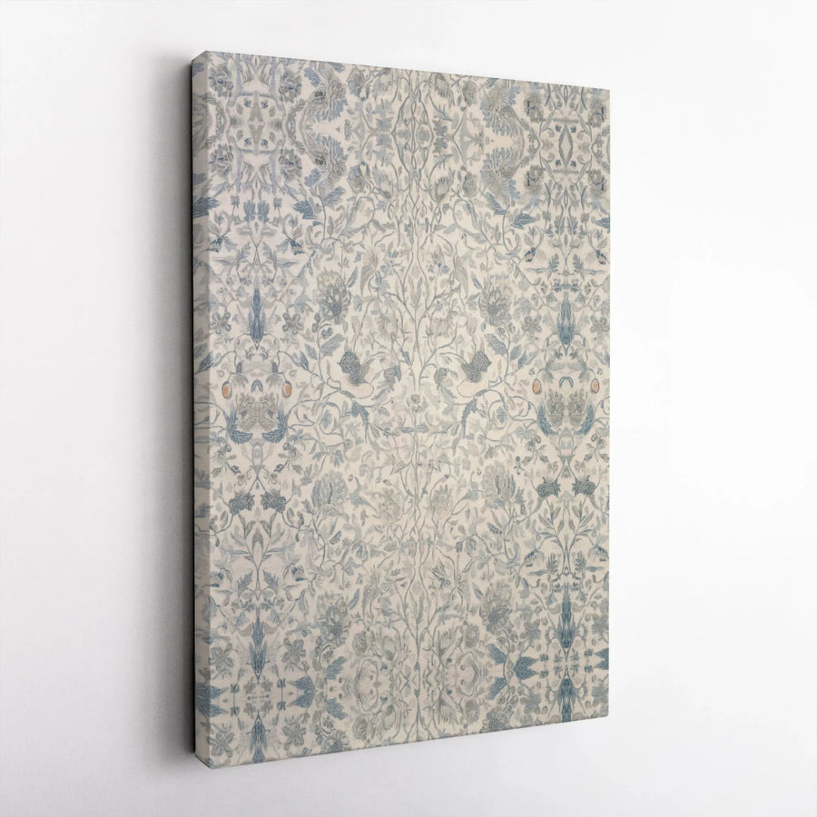 Vintage Botanical Bird Canvas Print | Intricate Tapestry Style Wall Art | Premium Gallery Wrapped Canvas | Cottagecore Home Decor Gift