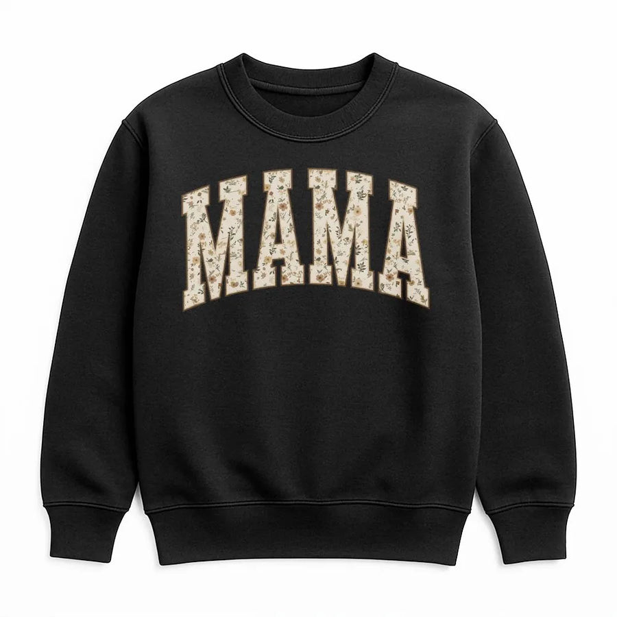 Floral Mama Sweatshirt | Vintage Wildflower Varsity Letters | Premium Soft Crewneck | Mothers Day Gift for New Mom