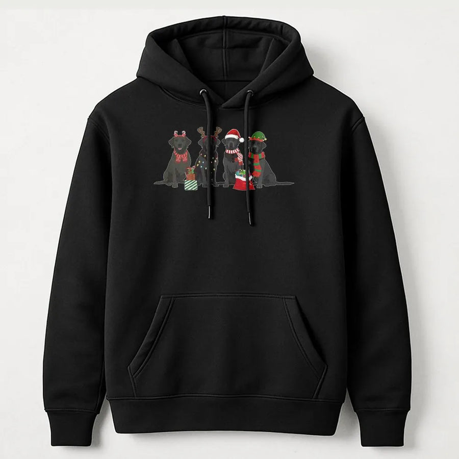 Black Labrador Christmas Hoodie | Festive Holiday Dog Graphic | Premium Cotton Blend | Gift For Dog Lovers & Pet Owners