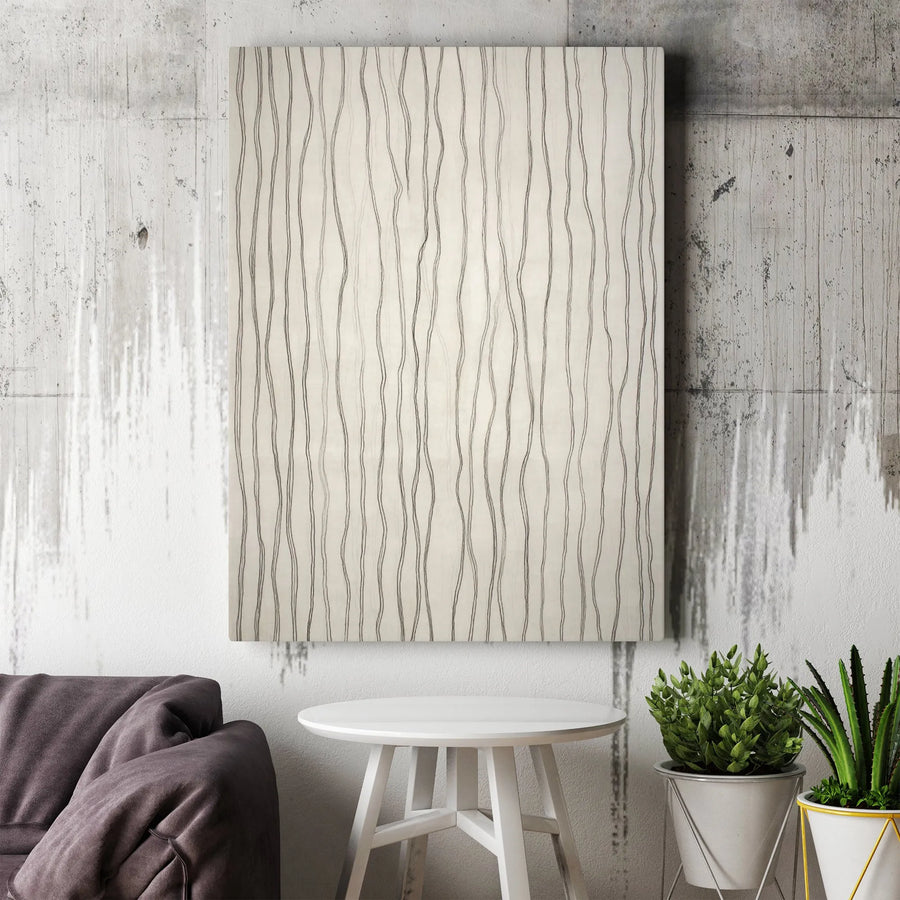 Abstract Vertical Lines Canvas Art | Minimalist Wavy Line Wall Decor | Premium Fade-Resistant Gallery Wrap | Modern Home & Office Interior Accent