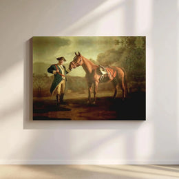 George Washington with Horse Canvas Print | Vintage American History Painting | Gallery Quality Canvas | Patriotic Home Decor Gift for History Buffs