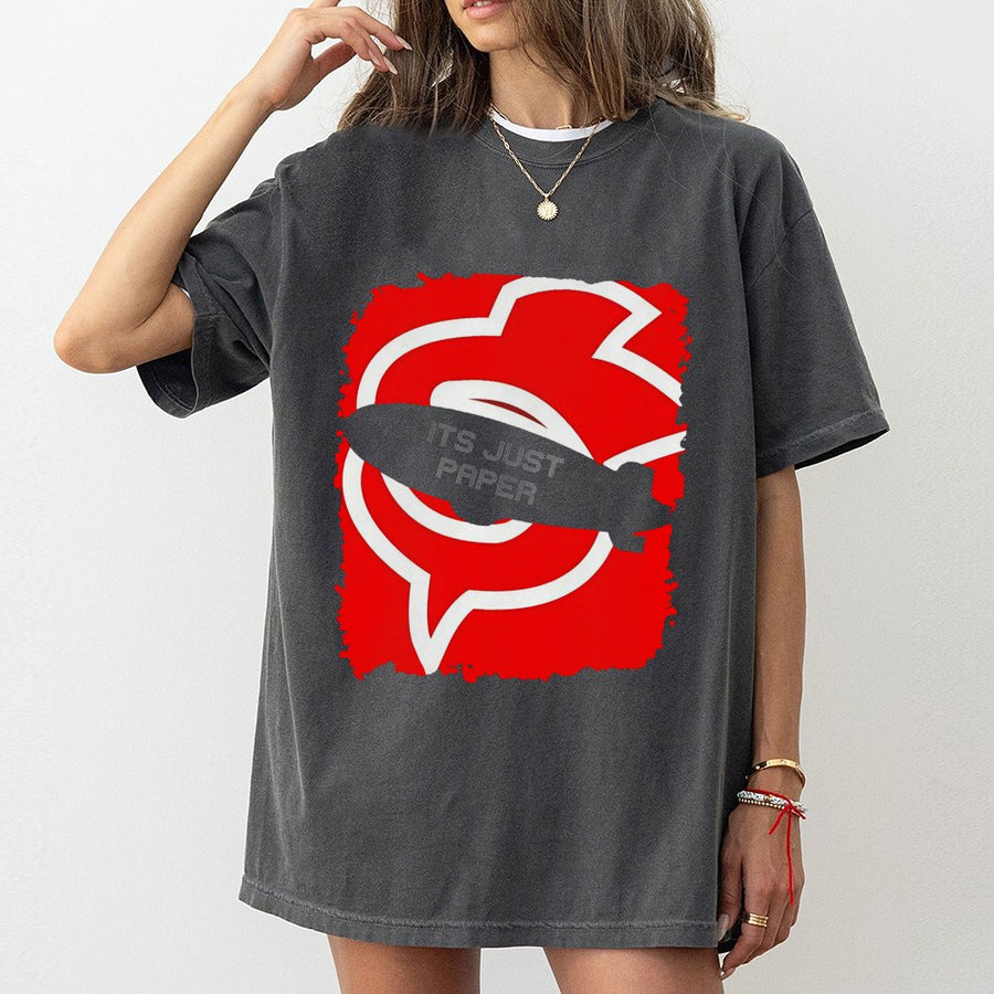 Its Just Paper Blimp Graphic T-Shirt | Streetwear Urban Design | 100% Cotton Premium Quality | Minimalist Gift For Men And Women