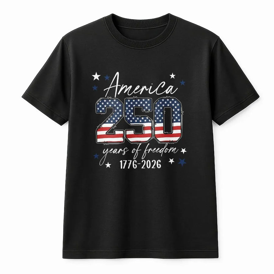 USA 250th Anniversary T-Shirt | 1776-2026 American Flag Graphic | Unisex Soft Cotton Blend | Commemorative 4th of July Gift for Patriots