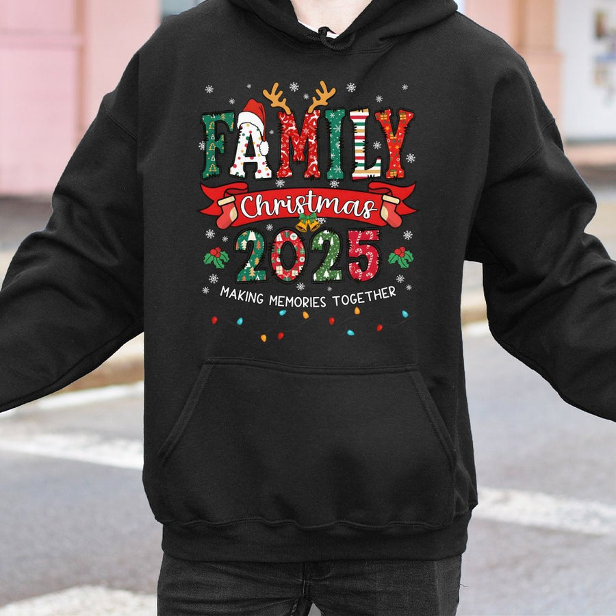 Family Christmas 2025 Hoodie | Making Memories Together Graphic Print | Premium Cotton-Poly Blend | Matching Holiday Apparel For The Whole Family
