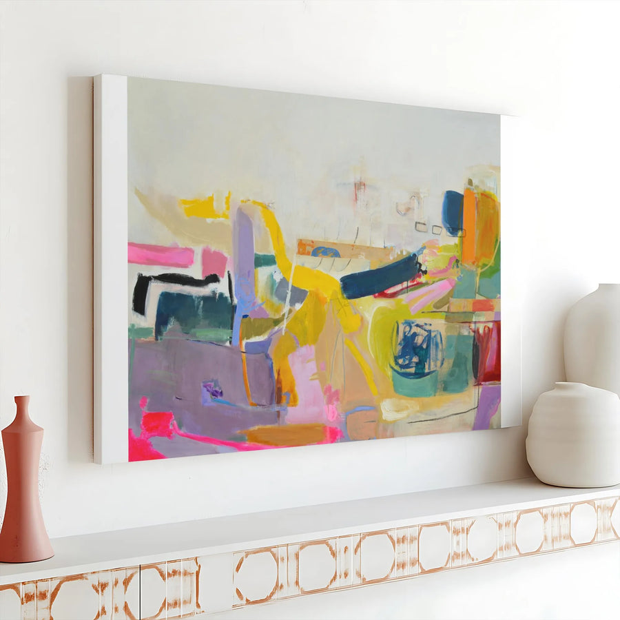 Abstract Canvas Wall Art | Vibrant Colorful Painting Print | Premium Gallery Wrapped Canvas | Large Modern Wall Art for Living Room Decor