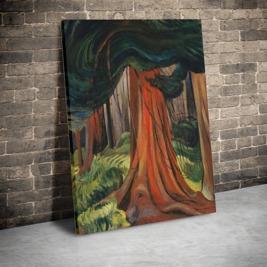 Emily Carr Red Cedar Tree Wall Art | Impressionist Forest Landscape Canvas Print | Premium Gallery Wrap Decor | Nature Lover Home Office Gift