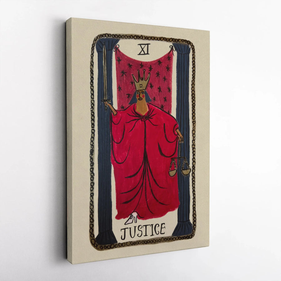 Justice Tarot Card Wall Art | Mystical XI Major Arcana Print | Premium 1.25-Inch Gallery Canvas | Witchy Decor & Spiritual Home Decor Gift