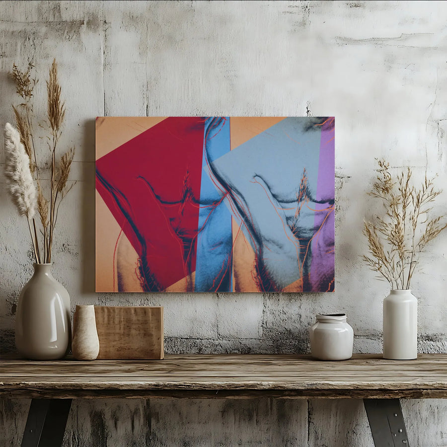 Male Torso Canvas Art | Abstract Pop Art Geometric Print | Premium Gallery Wrap 1.25 inch | Modern Bedroom Decor for Men