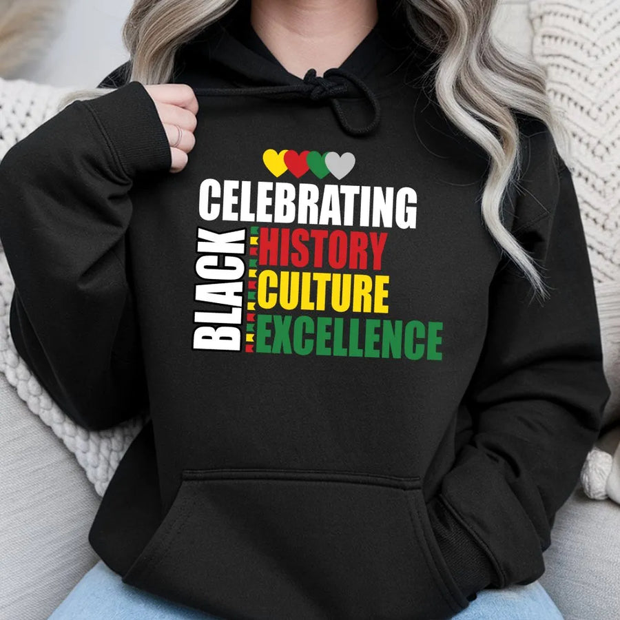 Black History Month Hoodie | Celebrating Black Culture Excellence Design | Premium Cotton Blend | Unisex Gift for African American Heritage Month