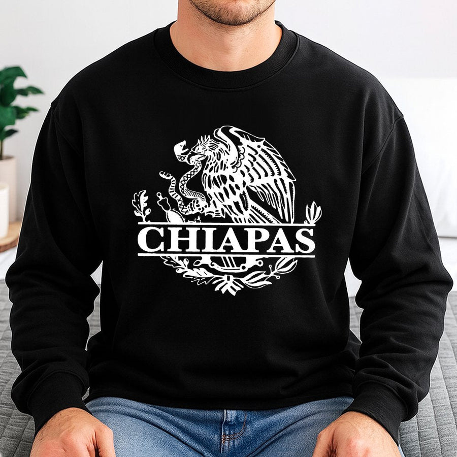 Chiapas Mexico Eagle Sweatshirt | Traditional Mexican Heritage Emblem | Premium Cotton-Blend Fleece | Cultural Pride Gift for Men & Women